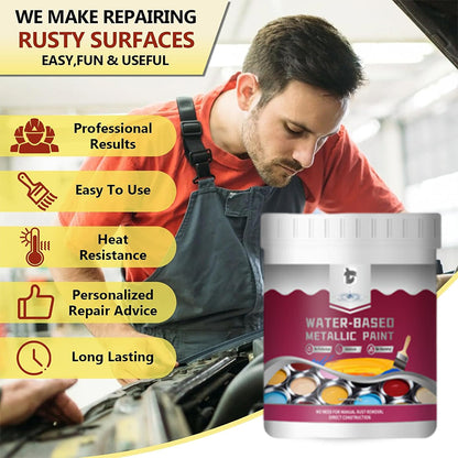 Time-Limited Special⏰Rust Converter Metallic Paint – One coat stops rust, no sanding, no fumes. Dries to a sleek metal finish. Perfect for garden tools & gates.